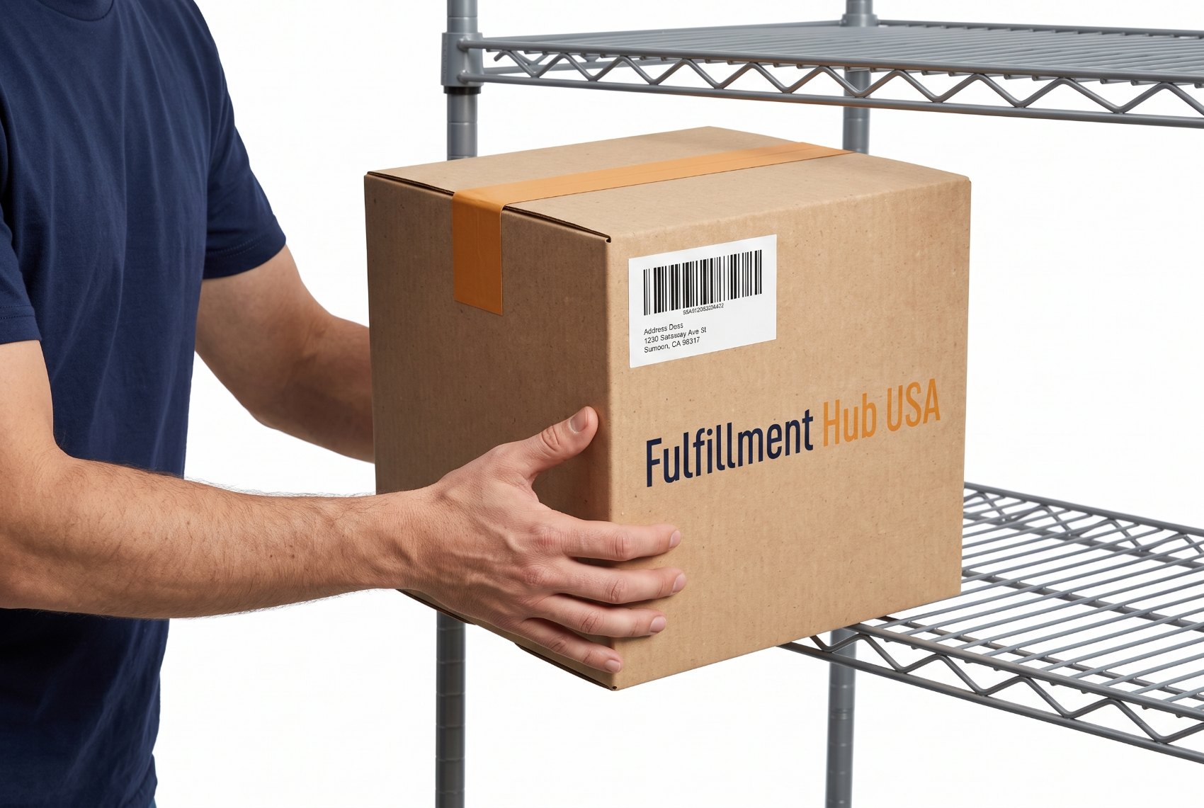 Packing — the label is applied and the box sealed for shipment
