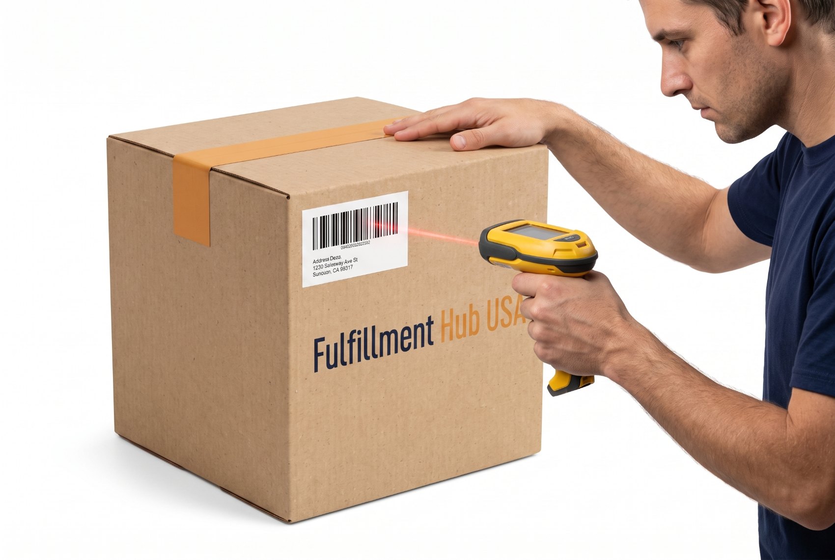 Picking — the box is pulled from the shelf for an order