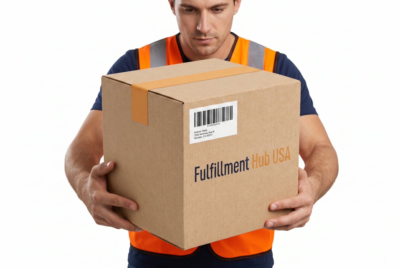 Receiving — the box barcode is scanned and verified