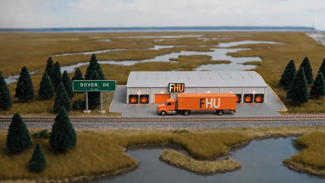 Miniature aerial view representing Dover, Delaware